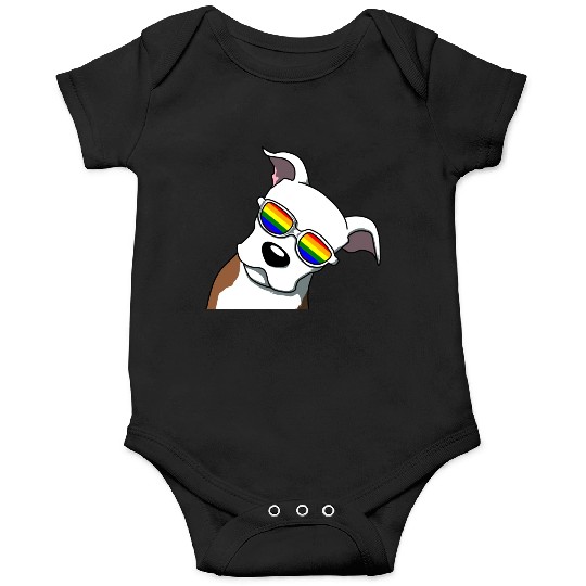 LGBTQ CUTE PIT BULL PRIDE DESIGN Onesies