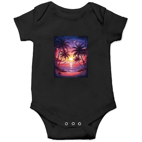 summer beach "Tropical Twilight Serenity" Onesies