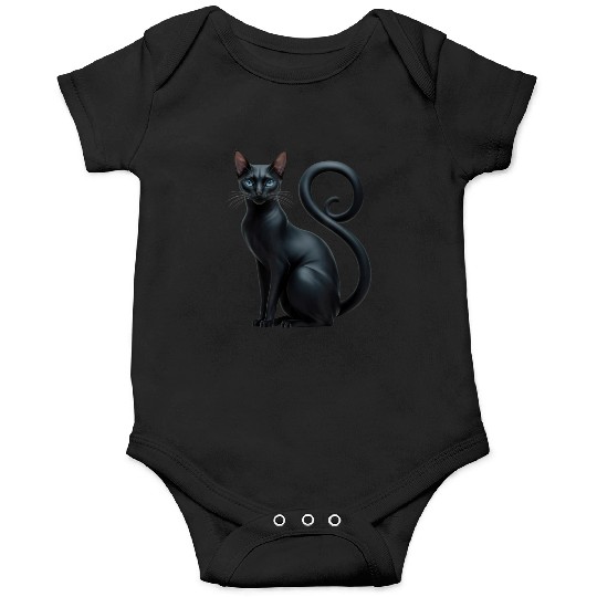 Elegant Black Sphynx Funny Onesies