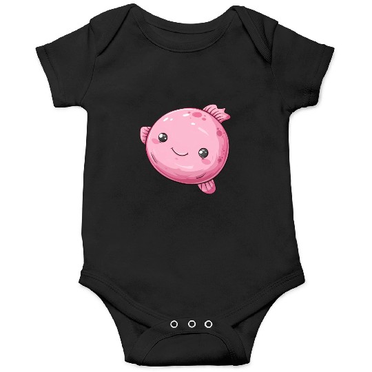 Bubble Fish Fantasy in Pink with Happy Face Onesies