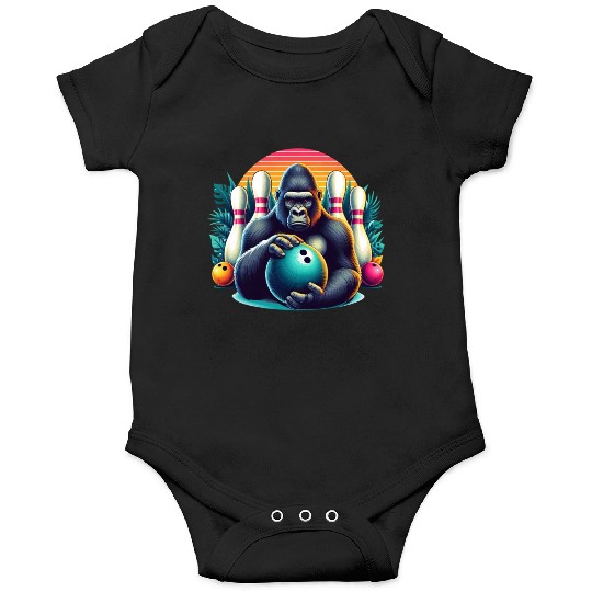Gorilla Playing Bowling Animal Sports Lovers Onesies