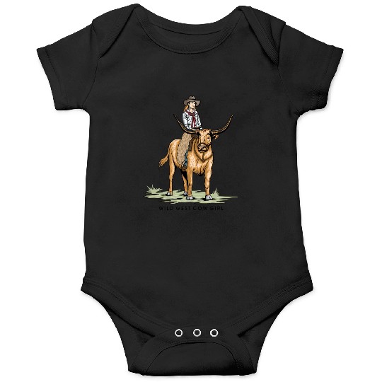 WILD WEST COW GIRL Onesies