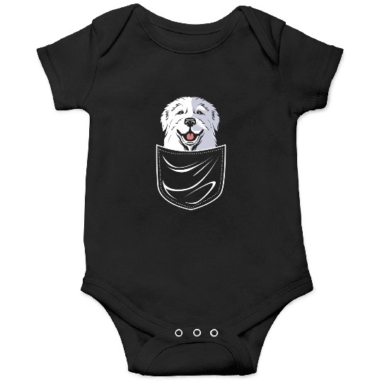 Dog In A Pocket Pet Lover Cute Great Pyrenees Onesies