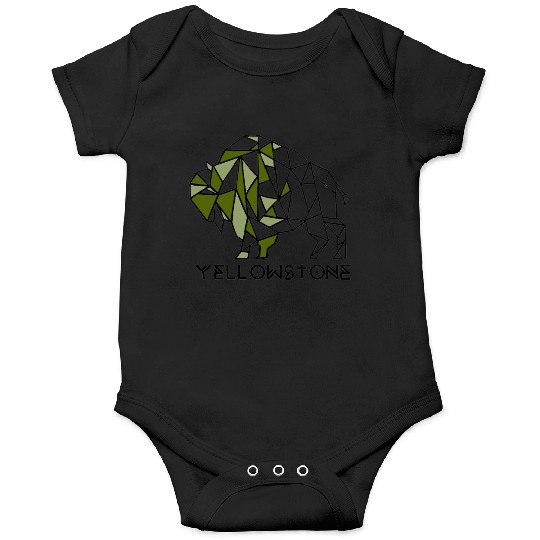 Army Green YStone Bison Design Onesies