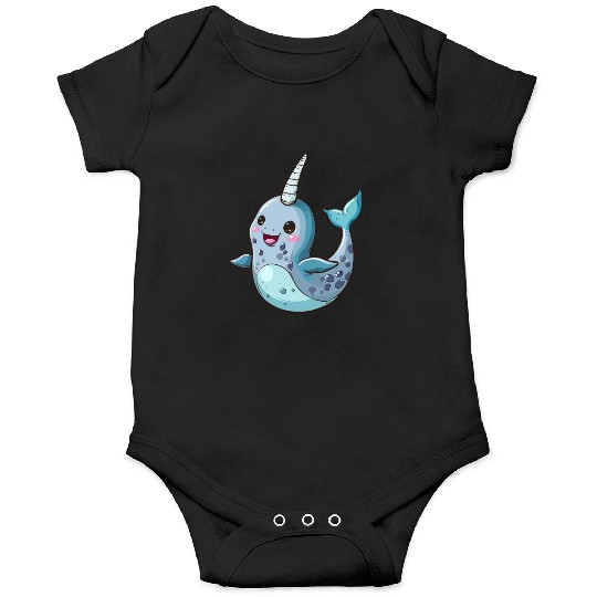 Adorable Narwhal Cartoon Enchantment Onesies