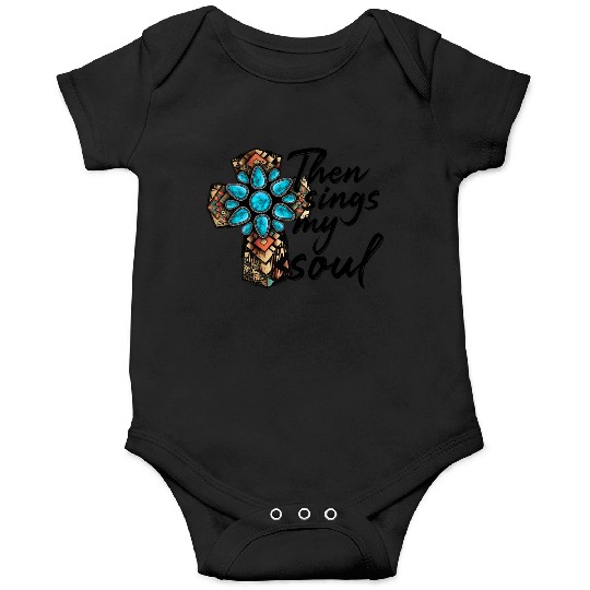 Turquoise Cross Western Aztec Art Onesies