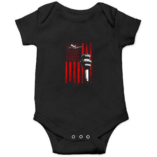 American Flag US, air traffic controller Onesies