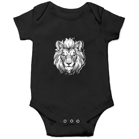 White Angry Lion Onesies