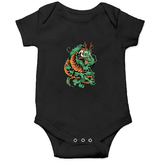 Angry Japanese Dragon Tattoo Onesies