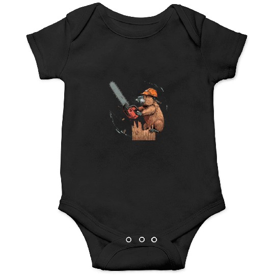 Beaver Lumberjack Chainsaw Onesies