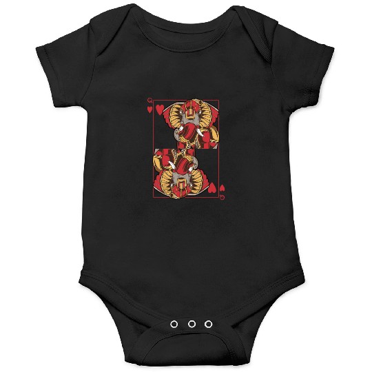 Elephant Steampunk Card Game Heart Queen Poker Onesies