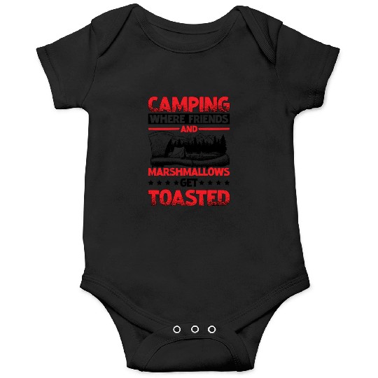 Camping Where Friends and Marshmallows Toast 2 Onesies
