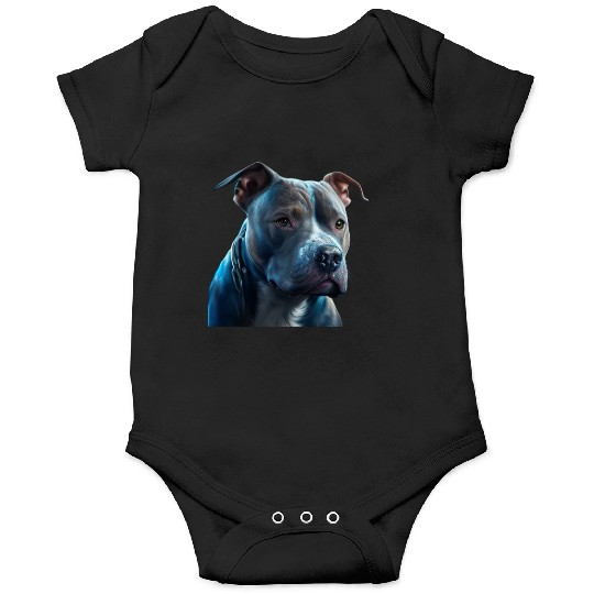 Blue Nose Pitbull Neon Face Guardian Onesies