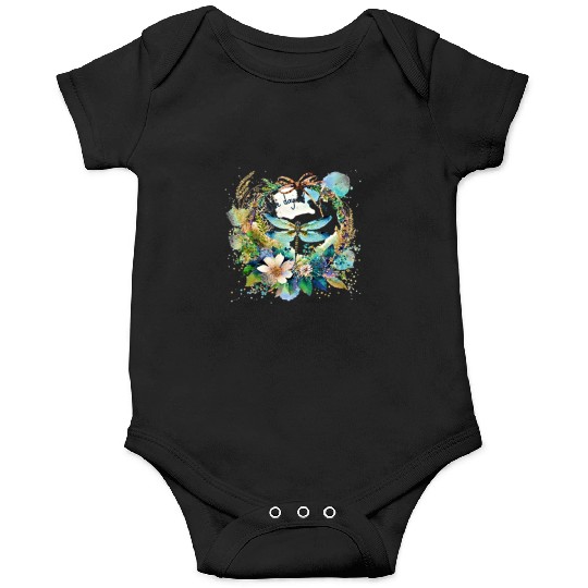 One day at a time dragonfly floral Onesies