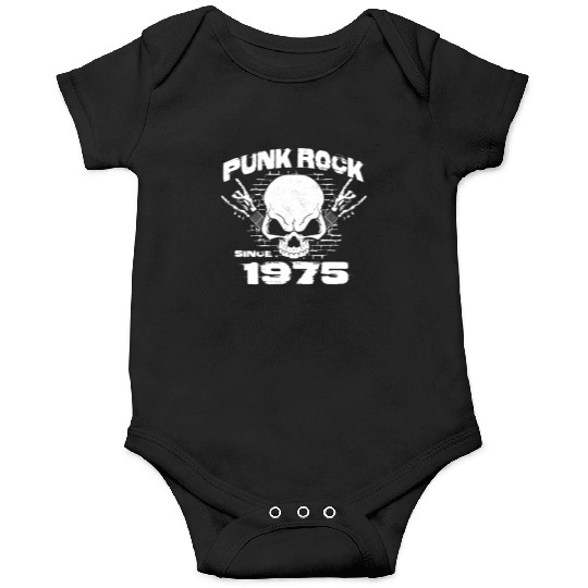 49th Birthday - Punk Rock Since 1975 Skull Rock Onesies