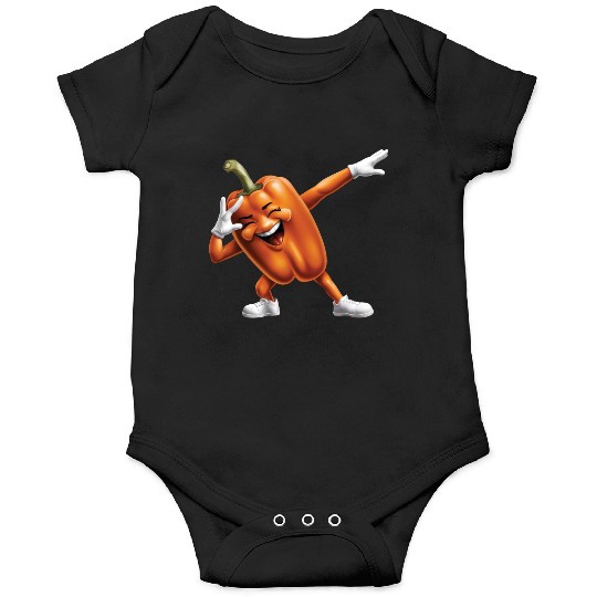 Orange Bell Pepper Dabbing Realistic Onesies