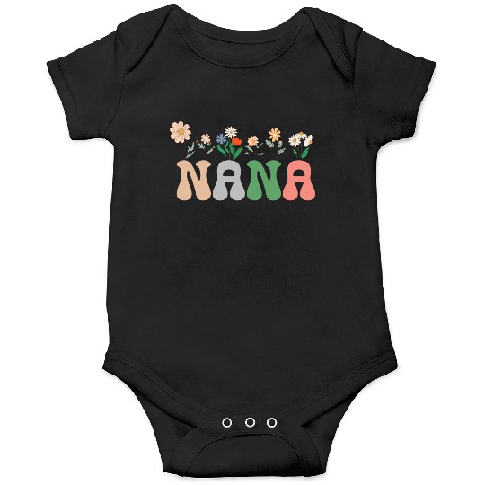 Nana Wildflower Floral Design Cherry Blossom Nana Onesies