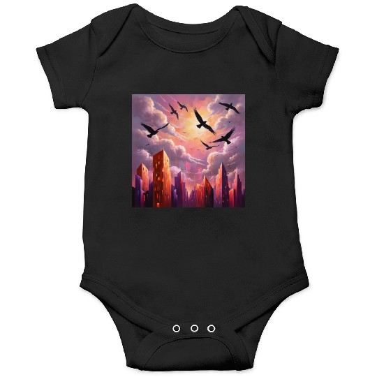 Geometric Twilight City Onesies