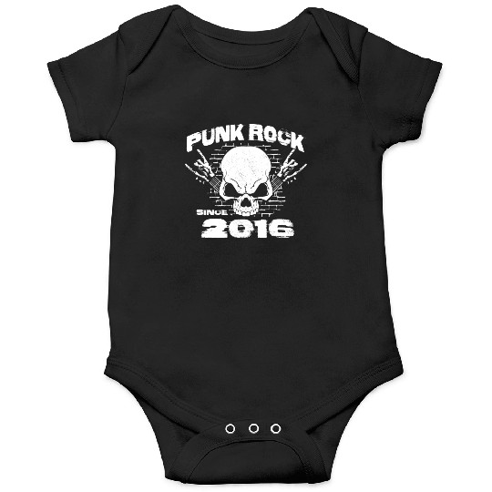 Punk Rock Since 2016 - Skull Rock Hands 8th Onesies