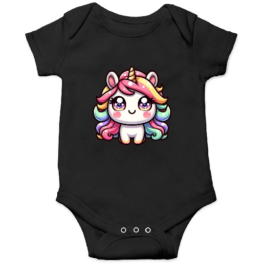Cute chibi Unicorn with colorful hair Onesies