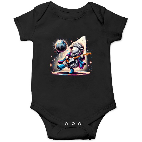 Disco Ball Guitar Sheep Onesies