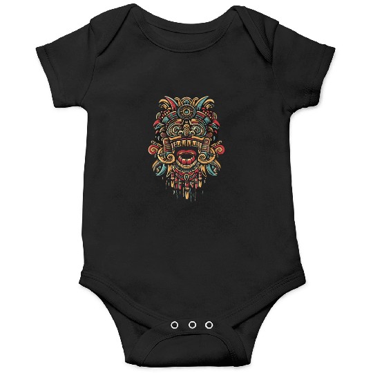 Aztec God Ancient Mythology Tonatiuh Warrior Mask Onesies