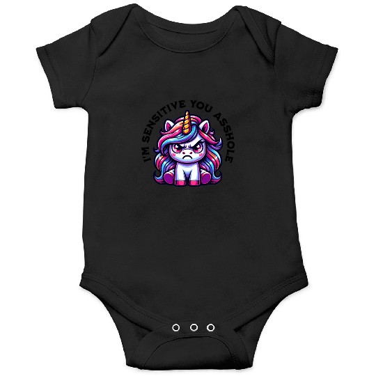 Angry Unicorn Funny Saying Colorful Fun Motif Onesies