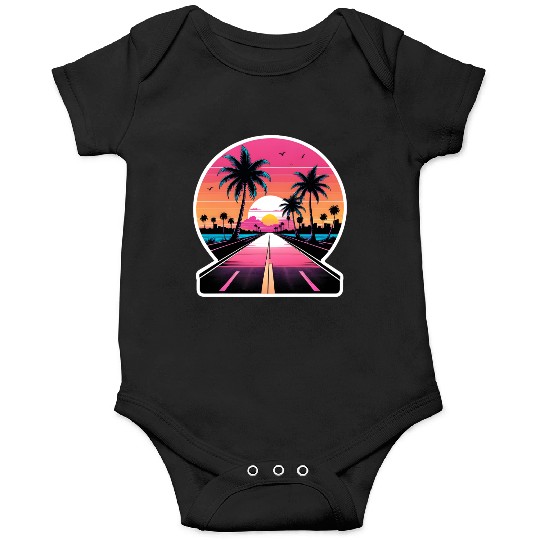 Miami Driving on a lonely Road Onesies