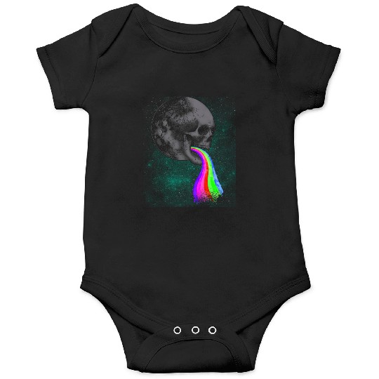 Skull Design with Rainbow. Concert Festival Onesies