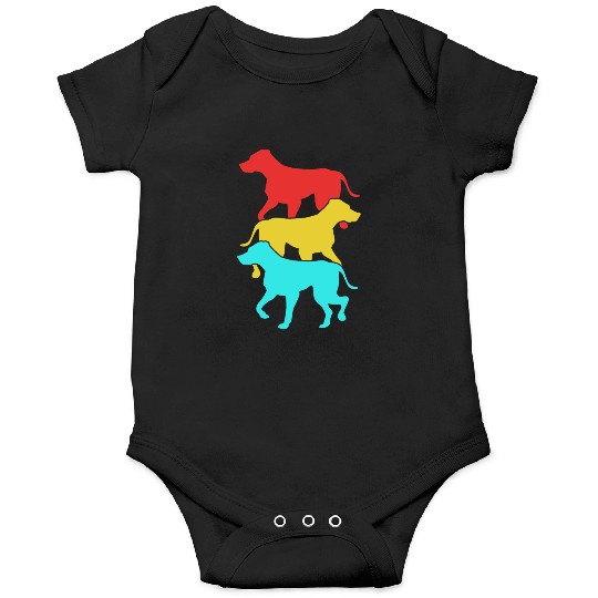 Colorful Retro Silhouette Rhodesian Ridgeback Dog Onesies