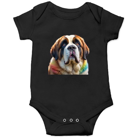Rainbow Ombre Adult Saint Bernard dog Onesies