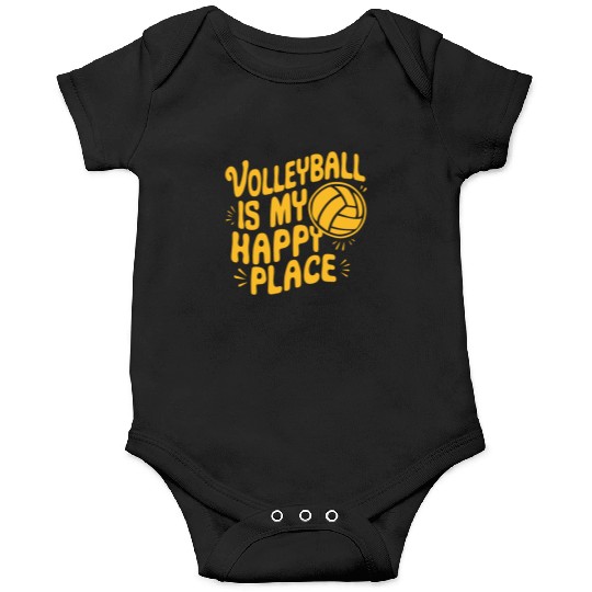 Volleyball Volleyballer Is My Happy Place Onesies