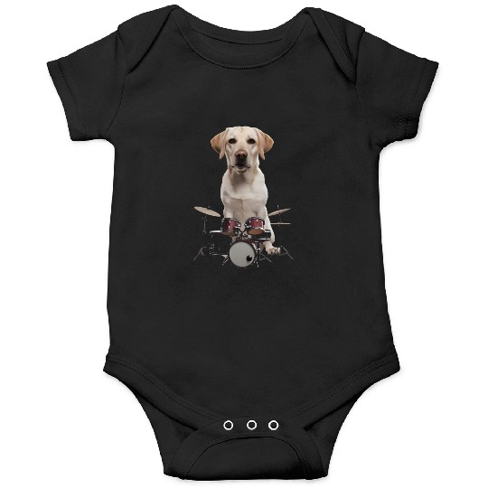 Labrador Playing Drums Realistic Onesies