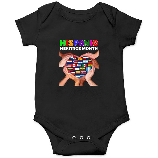 Hispanic Heritage Month All Countries Heart Hands Onesies