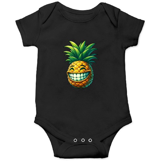 Pineapple fruit summer cartoon smile sweet cool Onesies