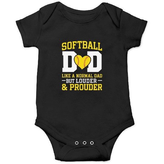 Prouder Softball Dad Funny Daddy Father's Day Onesies