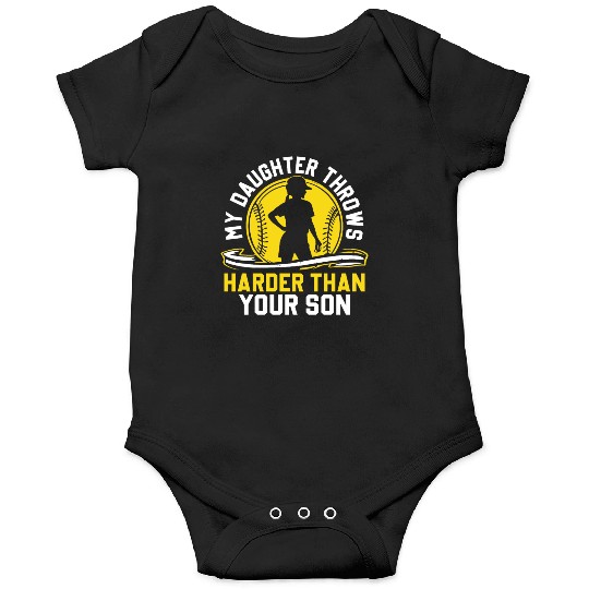 Throw Harder Softball Dad Funny Daddy Father's Day Onesies