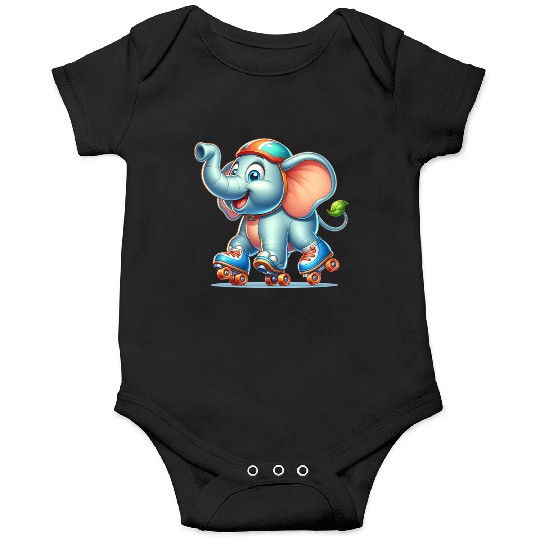 Cute Inline Skater Elephant Onesies
