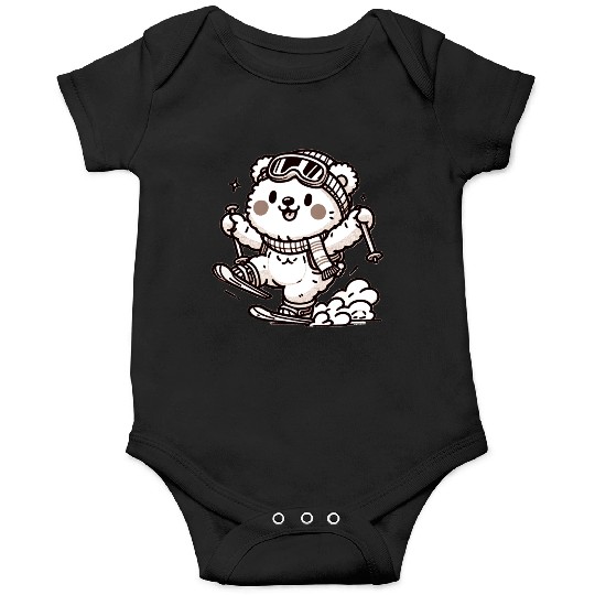 Cute Skier Bear Onesies