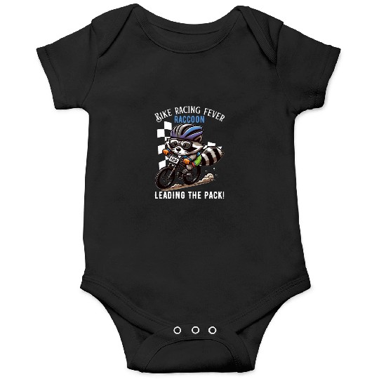 Raccoon Rides to Glory| bike racing fever raccoon Onesies
