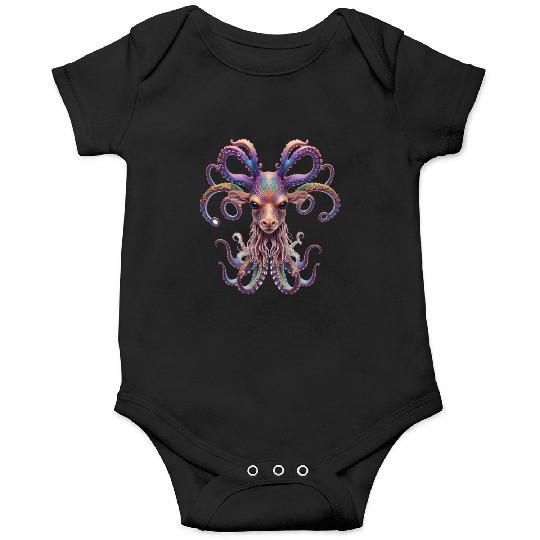 Psychedelic goa deer octopus Onesies