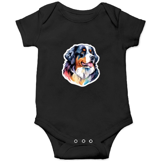 Bernese Mountain Dog Watercolor Onesies