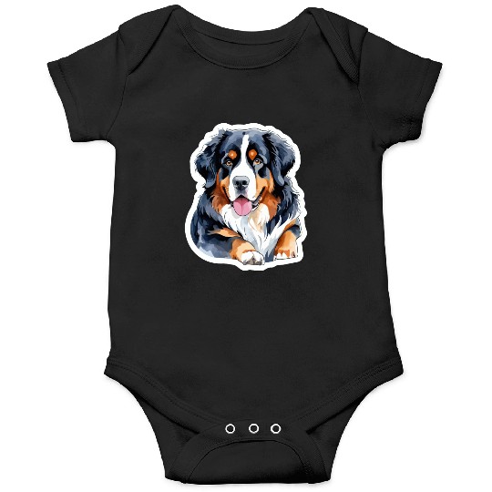 Bernese Mountain Dog Watercolor Onesies