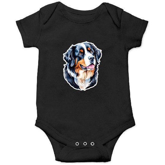 Bernese Mountain Dog Watercolor Onesies