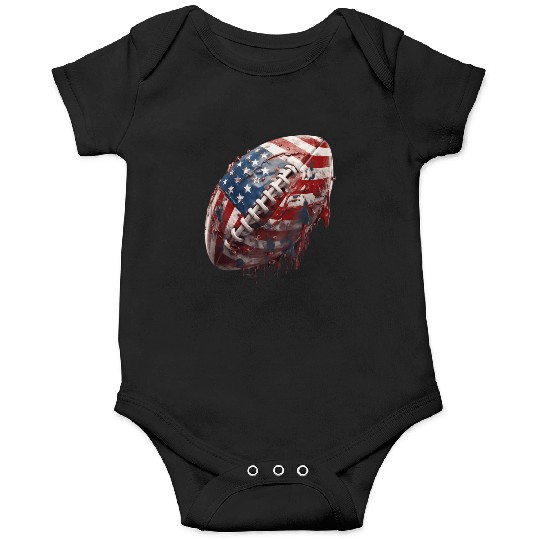 American football Us Flag Onesies