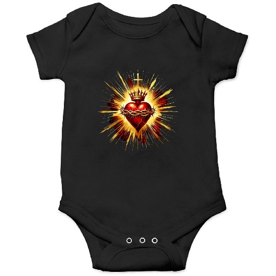 Sacred Heart Jesus Catholic Devotion Onesies