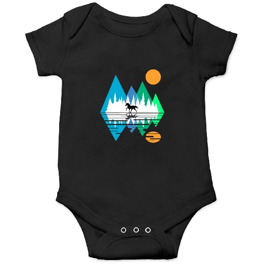 GEOMETRIC MOUNTAIN HORSE Onesies