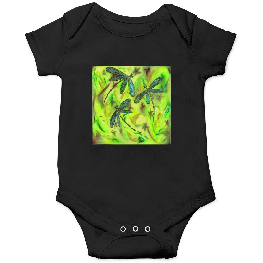 Dragonfly Flit Gorgeous Green Onesies