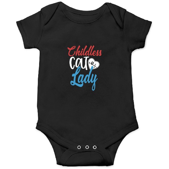 Vintage And Retro Funny Childless Cat Lady Onesies