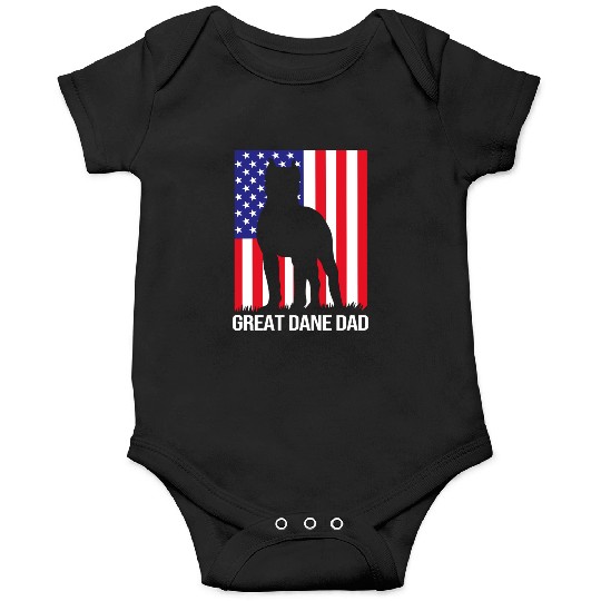 4th Of July US Flag Dog Dad Great Dane Dad Onesies